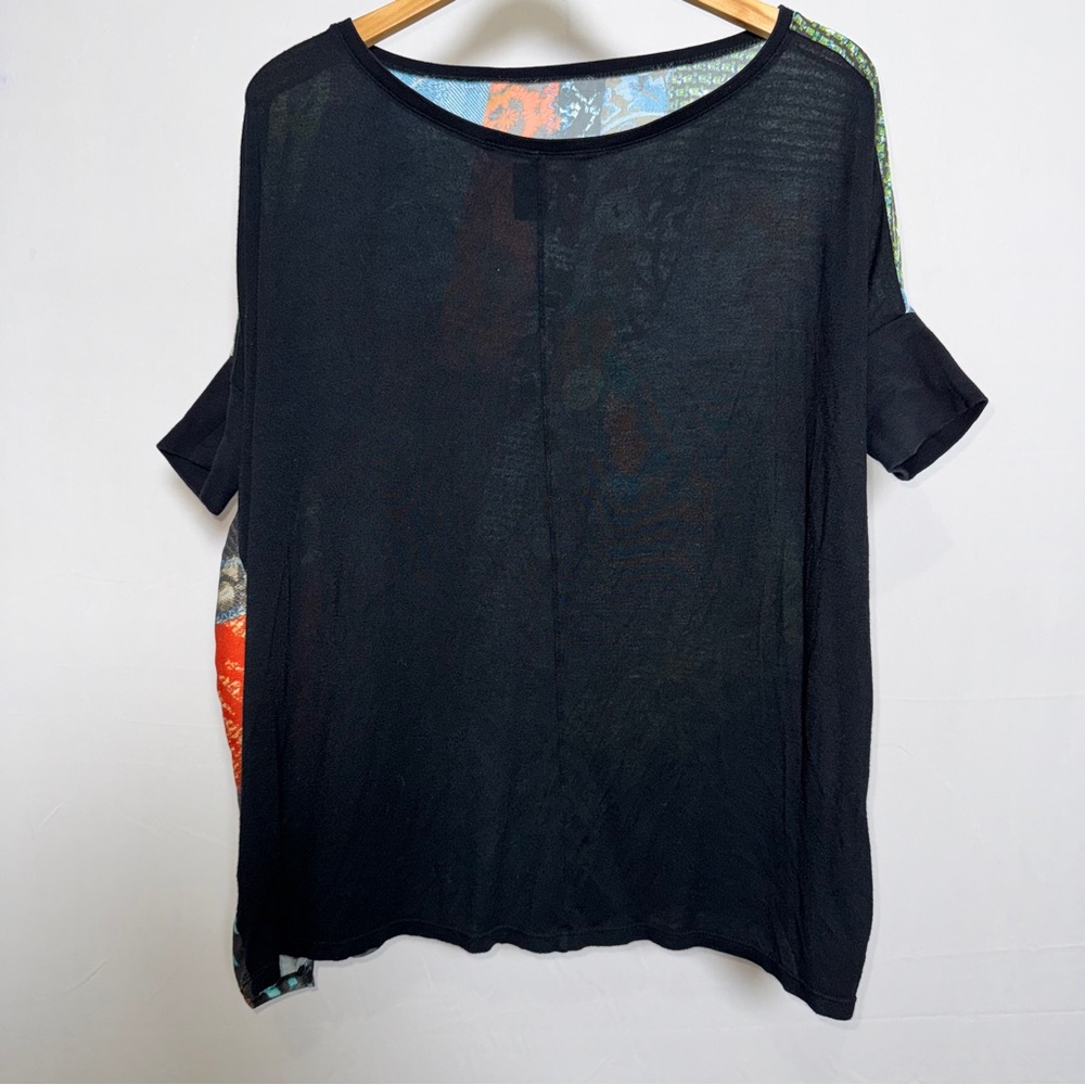 Desigual Multicolor Patchwork Blouse Size U. Art … - image 6